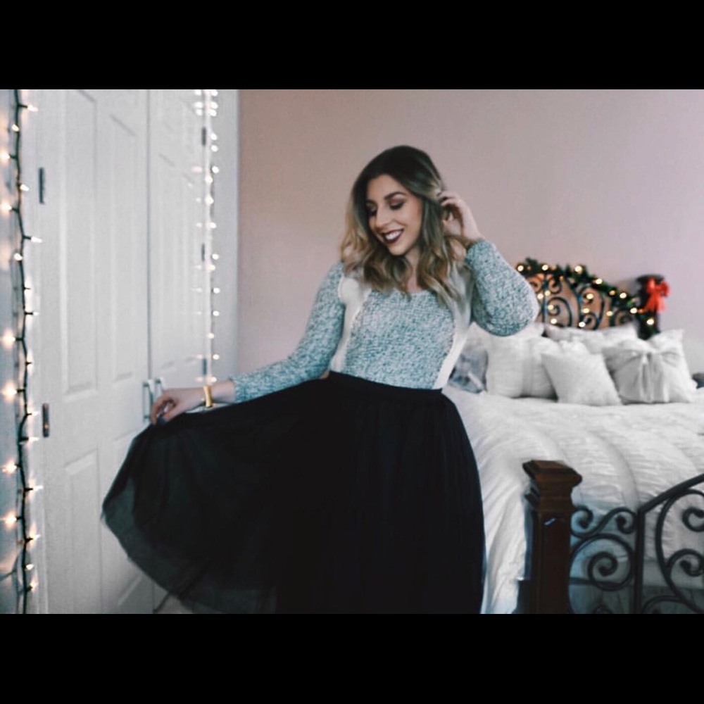 TULLE a-line midi skirt